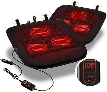 Zone Tech 12V Heated Car Seat Cushion 2-Pack